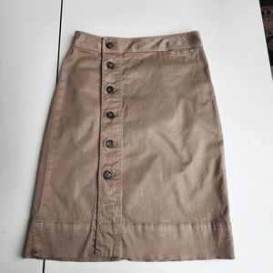 J Crew Short Skirt Womens Tan Khaki Button Front Closure Career Classic Pencil 2